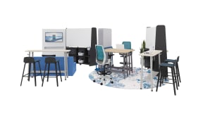 Steelcase Flex Colelction, Steelcase Flex Huddle, Steelcase Series 2, Steelcase Turnstone Campfire Big Lounge, Coalesse Exponents, m.a.d. Sling Side Table, m.a.d. Bloom Barstool