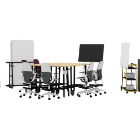 Flex Work Table, Flex Slim Table, Flex Acoustic Boundary, Flex Team Cart, Flex Board Cart, Media:scape Mobile, Microsoft Roam Cart, Flex Markerboard, Flex Stand Table, Silq Stool