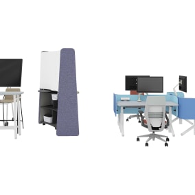 Flex Huddle Hub, Flex Tables, m.a.d Sling Stool, Roam, Flex Stand, Flex Screens, Gesture, Flex Power, Flex Accessories.
