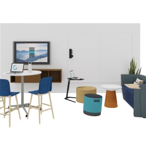 Steelcase Impact, Steelcase Touchdown, Steelcase Turnstone Buoy, Steelcase Turnstone Alight, Steelcase Turnstone Campfire Paper Table, Coalesse Free Stand, Orangebox Away from the Desk, Grado Every Low Barstool, Polyvision Flow