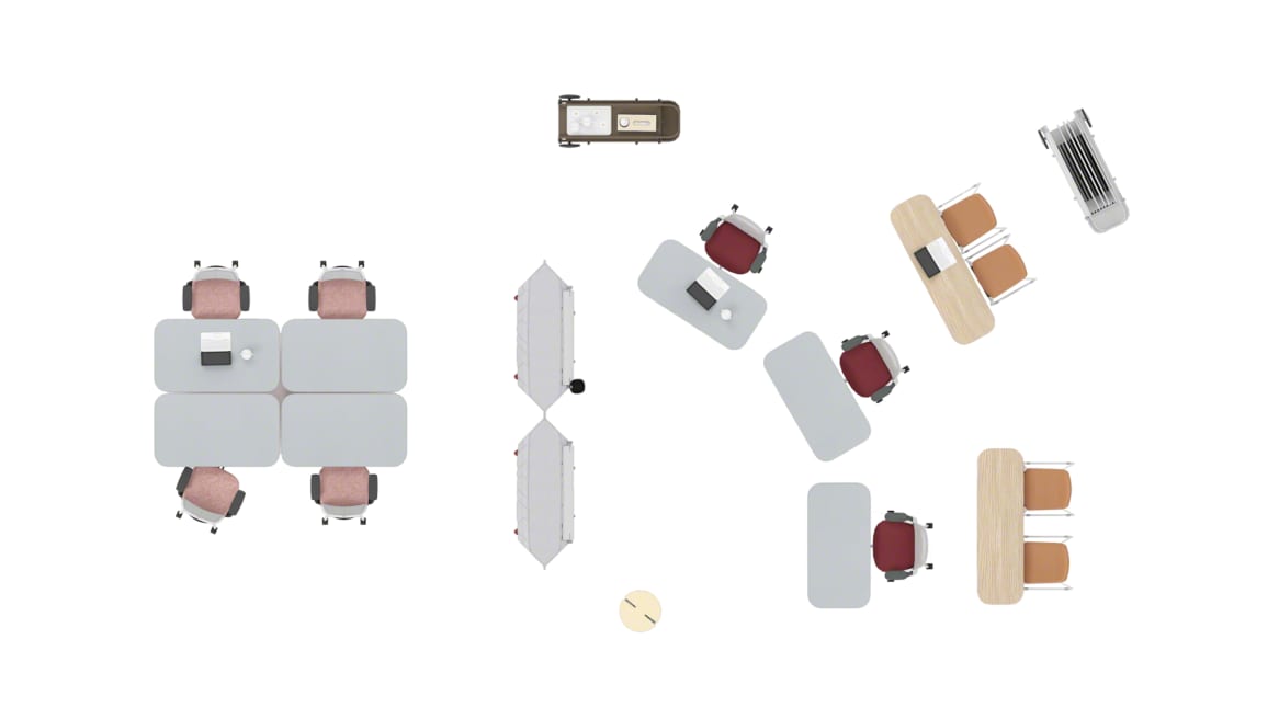 Steelcase Flex Collection, Steelcase Flex Mobile Power, Steelcase Series 1 Chair, Orangebox Cubb Stool
