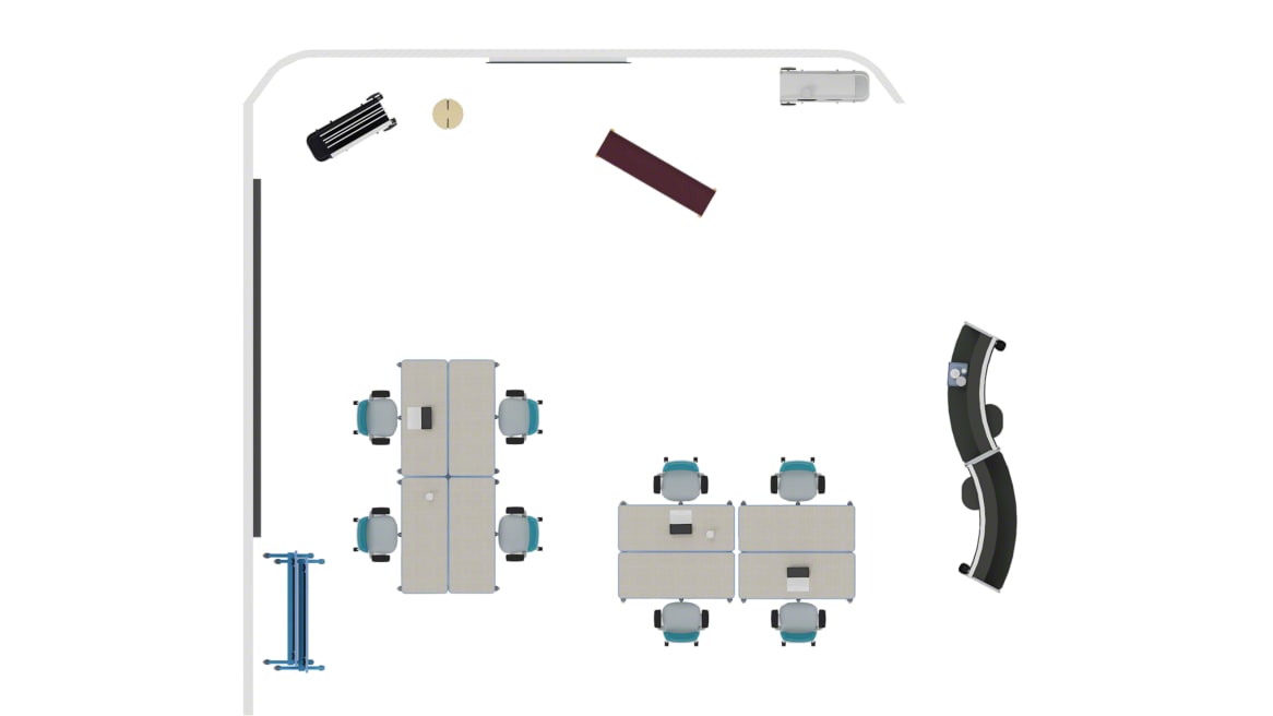 Steelcase Roam Collection, Steelcase Flex Huddle Hub, Steelcase Flex Collection, Steelcase Flex Mobile Power, Steelcase B-Free Beam, Steelcase Series 2 Chair, Smith System Elemental Fold Table