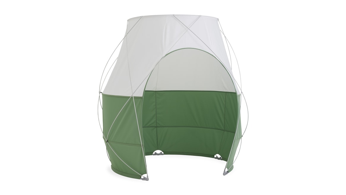 white background of a green Pod Tent