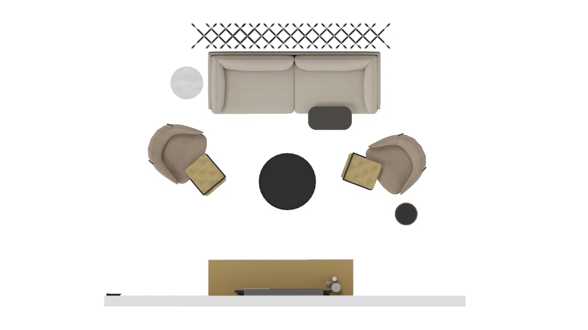 Steelcase Room Wizard, West Elm Maisie Side Table, m.a.d. Sling Table, Wendelbo Sepal Chair