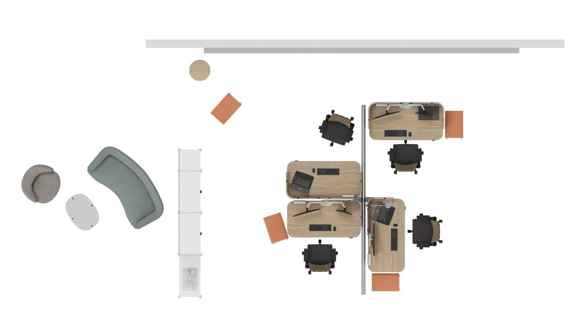 Steelcase Flex Active Frames, Steelcase Flex Height-Adjustable Desk, Steelcase Flex Markerboard Solutions, Steelcase Flex Screens, Steelcase Flex Mobile Power, Steelcase Diversal, Steelcase Edvi, Steelcase Gesture, Bolia Tuk Coffee Table, Wendelbo Lilin, Wendelbo Ovata