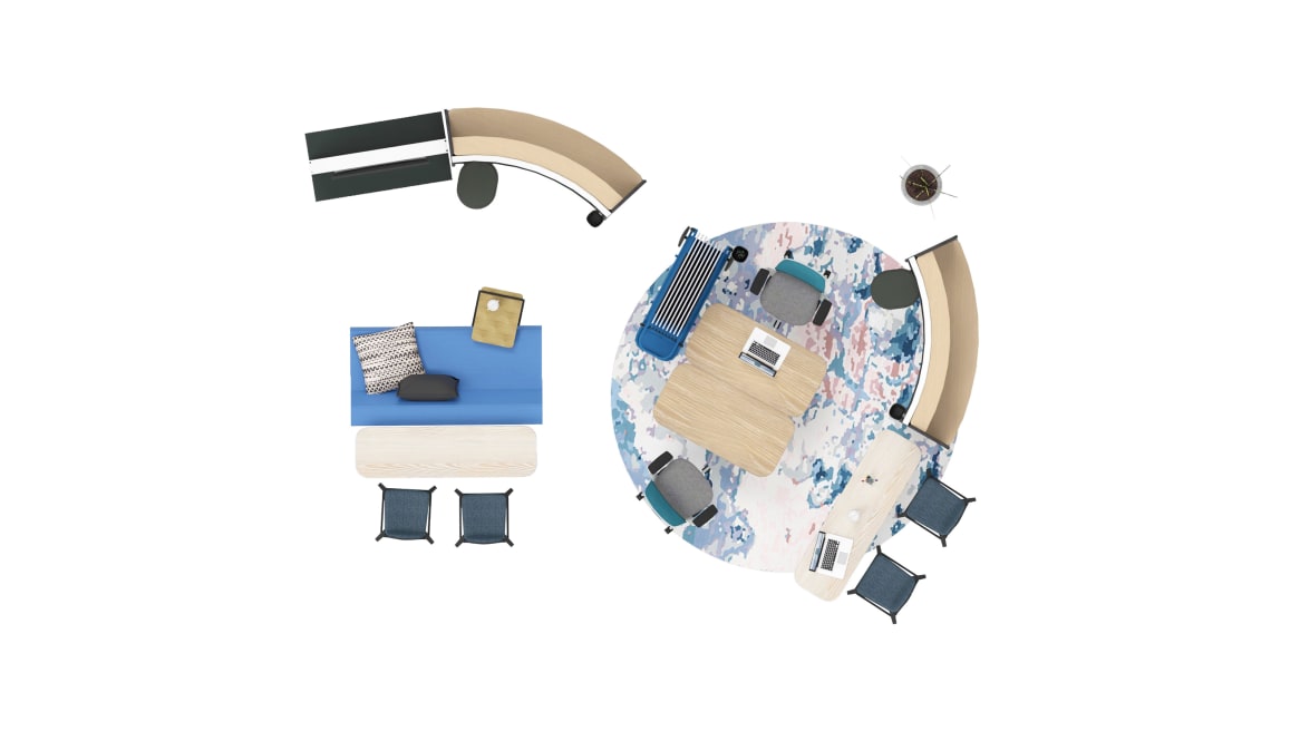 Steelcase Flex Colelction, Steelcase Flex Huddle, Steelcase Series 2, Steelcase Turnstone Campfire Big Lounge, Coalesse Exponents, m.a.d. Sling Side Table, m.a.d. Bloom Barstool